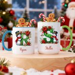Tasse en céramique 12 oz 15 oz avec nom et initiale Utilisation quotidienne Cadeau de Noël pour la famille et les amis