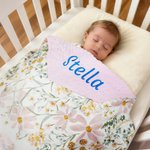 Coperta per neonati personalizzata con nome ricamato e sfondo a pois Regalo di compleanno per la festa del bebè per neonati, bambini e bambine