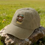 Personalized Embroidered Highland Cow Pattern 100% Cotton Distressed Retro Baseball Cap with Name Birthday Christmas Gift for Highland Cow Lover