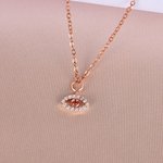 Personalized Minimalist Birthstone Evil Eye Necklace Protective Jewellery Birthday Anniversary Gift for Women