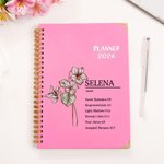 Personalized Birth Flower Bible Verse 2026 Planner Spiral A5 Notebook with Name Monthly Planner Pages Baptism Christmas Gift for Family Christians