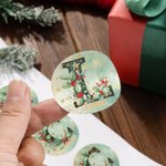 Personalized Holly Initial Waterproof Stickers Labels with Name Christmas Gift for Family Friend
