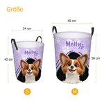 Personalisierter Faltbarer Hunde Spielzeugkorb mit Cartoon Hund und Namen Geburtstag Hauseinweihung Adoption Geschenk für Hundebesitzer Hundeliebhaber