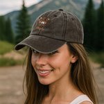 Personalized Embroidered Highland Cow Pattern 100% Cotton Distressed Retro Baseball Cap with Name Birthday Christmas Gift for Highland Cow Lover