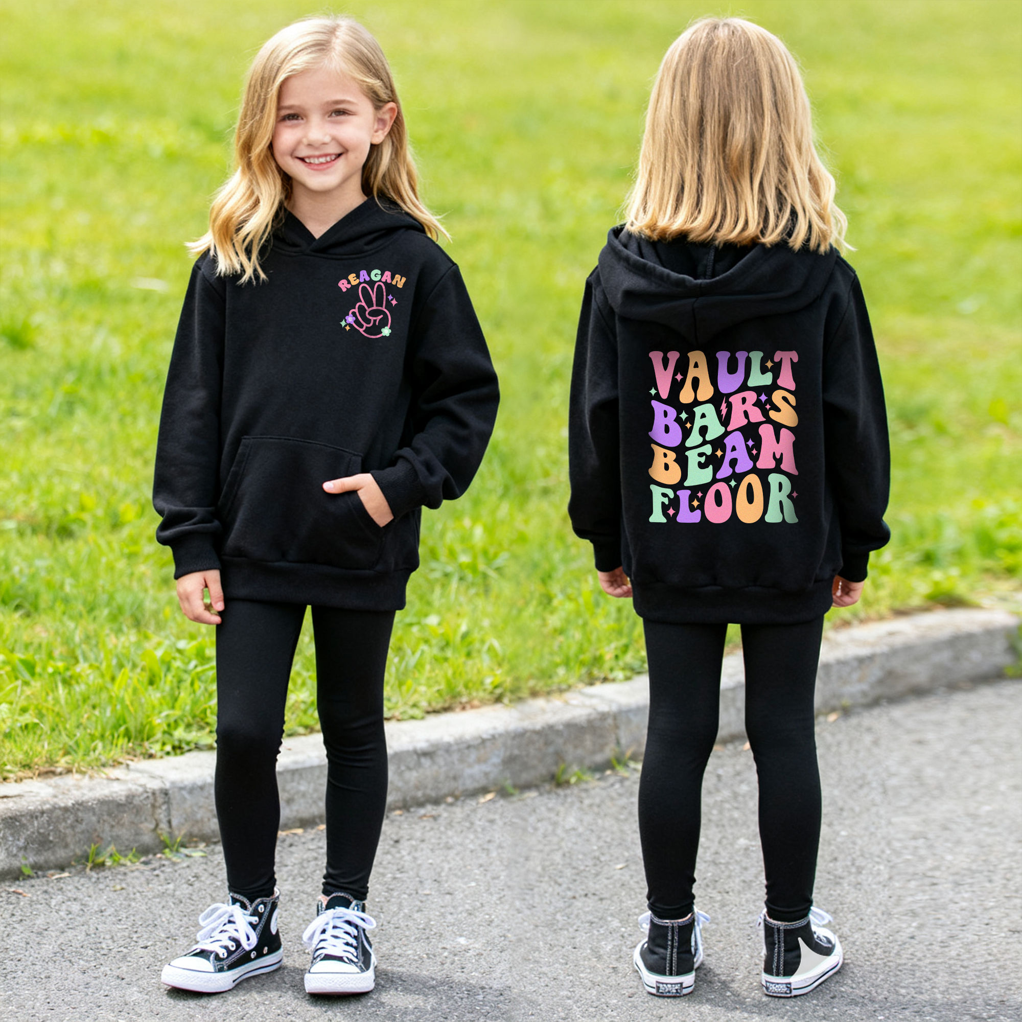 T-shirt enfant adulte Sweatshirt à capuche avec nom et texte Gymnastique personnalisée Cadeau d'anniversaire et de Noël pour les gymnastes