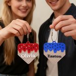 Personalized Baseball Dripping Ice Cream Bag Tag Keychain with Name Team Birthday Gift for Baseball Enthusiasts