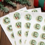 Personalized Holly Initial Waterproof Stickers Labels with Name Christmas Gift for Family Friend