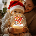 Veilleuse LED en acrylique avec nom et initiales Flocon de neige personnalisé Animaux de dessins animés Base en bois Décoration de chambre Cadeau de Noël pour les enfants