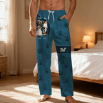 Personalizado Multi-Color Retro Cartoon 1-6 Perros Gatos Pijama Pantalones con Nombres Homewear Birthday Gift for Pet Owners Lovers