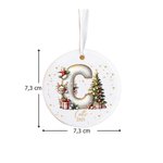 Gepersonaliseerd Rendier Kerstboom Initiaal Hartvormig Keramisch Kerstornament met Naam en Jaar Kerstdecoratie Cadeau voor Familie en Vrienden