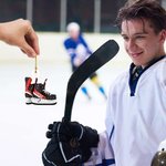 Personalized Ice Hockey Skates Coloured Lights Wooden Ornament with Name Tree Decoration Christmas Holiday Gift for Ice Hockey Lovers