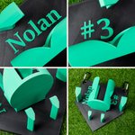 Personalisierte Multicolor 3D-gedruckten Text Baseball Home Plate Dugout Organizer tägliches Training Spiel Tag Geschenk für Baseball-Spieler Liebhaber