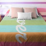 Personalised Colourful Classic Stripe Soft Throw Blanket with Name Home Decor Summer Holiday Birthday Gift for Family Friends