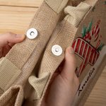 Personalized Cute Santa Hat Animal Initial Large Jute Tote Bag with Name Christmas Eve Party Gift for Girls Boys Kids