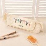 Personalized Birth Flower Bouquet Hair Tools Portable Travel Bag with Name and Heat Resistant Mat Travel Essentials Birthday Gift for Women
