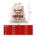 Personalisierter Niedlicher Tier Geschenkbeutel mit Kordelzug Namen Weihnachtsmannmütze Weihnachtsgeschenk für Familie Freunde