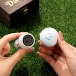 Personalised Golf Ball Stamp and Wooden Storage Box with Name Initial Monogram Golf Course Accessory Birthday Sports Gift for Golf Players Lovers