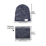 Personalised Knitted Slouchy Beanie Hat and Neck Warmer Set with Name Thick Outdoor Activity Accessory Birthday Christmas Gift for Men Women