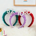 Personalized Handmade Pearl Crown Headband with Age Birthday Party Gift for Women Girls