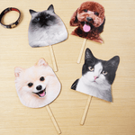 Personalized Dog Cat Face Photo Big Head Mask Stick Photo Booth Prop Pet Wedding Party Gift for Pet Owners Lovers
