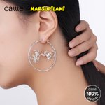 Gepersonaliseerde Schattige Staart-Springende Marsupilami Oorbellen met Naam Verjaardag Verjaardagscadeau voor Vriendin Familie | Callie × Marsupilami®
