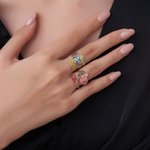 Personalised Birth Flower Adjustable Ring Dainty Jewellery with Name Christmas Birthday Anniversary Gift for Women Wife