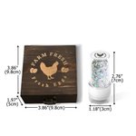 Personalized Colored Ball Glitter Star Hen Silhouette Egg Safe Egg Stamp with Name Food Grade Ink and Box Birthday Gift for Family Farmer Breeder