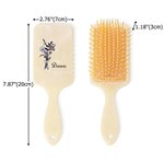 Personalised Birth Flower Bouquet Long Handle Paddle Comb with Name Birthday Wedding Gift for Ladies Girls