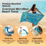 Personalized Multicolour Construction Truck Excavator Bulldozer Oversized Quick Dry Beach Towel with Text Birthday Gift for Boys Girls Truck Lovers