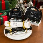 Personalized Winter Wonderland Christmas Tree Christmas Cracker Treat Box with Name Holiday Party Decor Christmas Gift for Family Kids