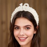 Personalized Handmade Pearl Crown Headband with Age Birthday Party Gift for Women Girls