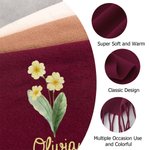 Personalized Watercolor Birth Flower Super Soft Warm Scarf with Name Fashion Accessory Birthday Christmas Gift for Family Friend