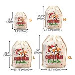 Personalised Santa Hat Deer Fantasy Unicorn Cute Animal Canvas Drawstring Gift Bag  with Name Christmas Gift for Family Friends
