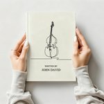 Personalised Line Art Musical Instrument Design Songwriting Journal Notebook with Name and 100 Lined Pages Birthday Music Festival Gift for Musicians