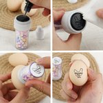 Personalized Colored Ball Glitter Star Hen Silhouette Egg Safe Egg Stamp with Name Food Grade Ink and Box Birthday Gift for Family Farmer Breeder