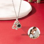 Collier de projection de photos micro sculptées de l'arbre de Noël personnalisé Cadeau de Noël et de la Saint-Valentin pour les femmes