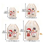 Personalized Cartoon Character Snowman Reindeer Initial Drawstring Gift Bag with Name Christmas Gift for Kid Adult
