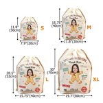 Personalised Special Delivery North Pole Santa Claus Canvas Drawstring Gift Bag with Name and Photo Christmas Gift for Friends Family