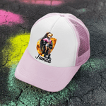 Personalized Hip-Hop Girl Teddy Bear Baseball Cap with Name and Birthstone Birthday Gift for Black Queen Rapper Hip-Hop Lovers