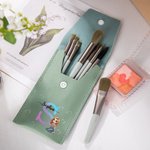 Personalised Cartoon Character Initial Makeup Brush Bag Set with Name and 8 Pcs Makeup Brushes Birthday Christmas Wedding Gift for Woman