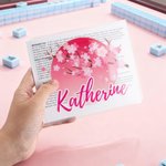 Personalized Bow Tie NMJL Mahjong Tri-Fold Card Holder with Name Family Game Birthday Gift for Mahjong Enthusiasts