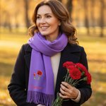 Personalized Watercolor Birth Flower Super Soft Warm Scarf with Name Fashion Accessory Birthday Christmas Gift for Family Friend