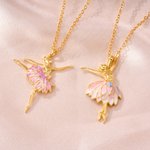 Gepersonaliseerd mooi ontwerp geboorte bloem Ballet dansend meisje ketting met bloemblaadjes rok verjaardagscadeau voor ballerina dansliefhebber