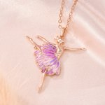 Gepersonaliseerd mooi ontwerp geboorte bloem Ballet dansend meisje ketting met bloemblaadjes rok verjaardagscadeau voor ballerina dansliefhebber