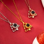 Collier de projection de photos micro sculptées de l'arbre de Noël personnalisé Cadeau de Noël et de la Saint-Valentin pour les femmes