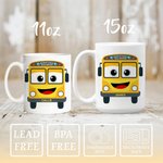 Tazza da caffè in ceramica personalizzata Best Bus Driver 11 oz 15 oz con nome Regalo di compleanno per autista di autobus per uso quotidiano