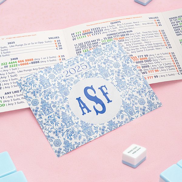Personalisierte Chinoiserie Mahjong Tri-Fold Card Cover wasserdichte Aufkleber Set mit Buchstaben Geschenk Dekor Mahjong Zubehör Geschenk für Mahjong-Liebhaber