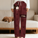 Personalizado Multi-Color Retro Cartoon 1-6 Perros Gatos Pijama Pantalones con Nombres Homewear Birthday Gift for Pet Owners Lovers