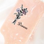 Personalised Birth Flower Bouquet Long Handle Paddle Comb with Name Birthday Wedding Gift for Ladies Girls