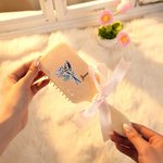 Personalised Birth Flower Bouquet Long Handle Paddle Comb with Name Birthday Wedding Gift for Ladies Girls